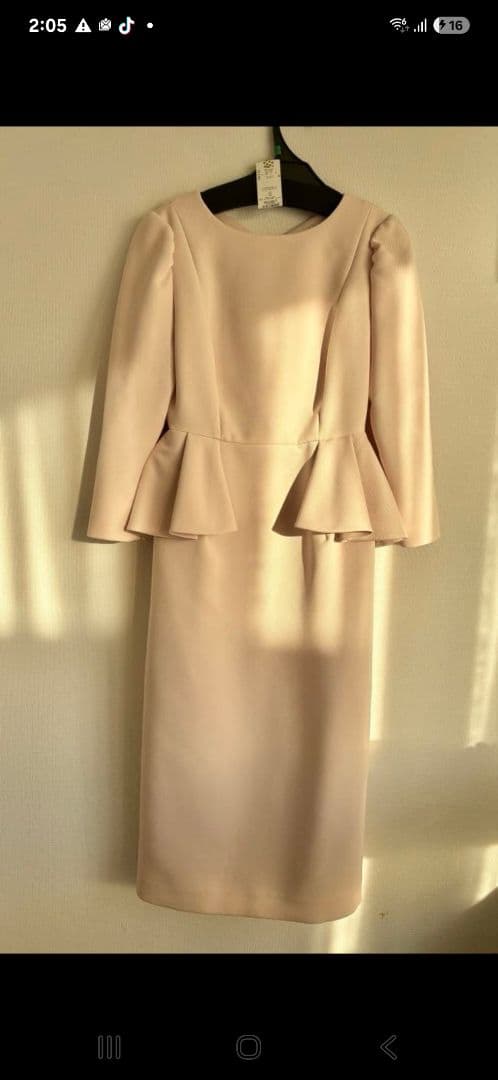 CELFORD セルフォード ロングスリーブペプラムタイトワンピース34