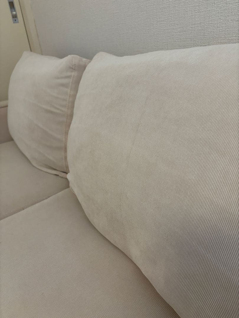 コーデュロイ ソファ 2人がけ アイボリー