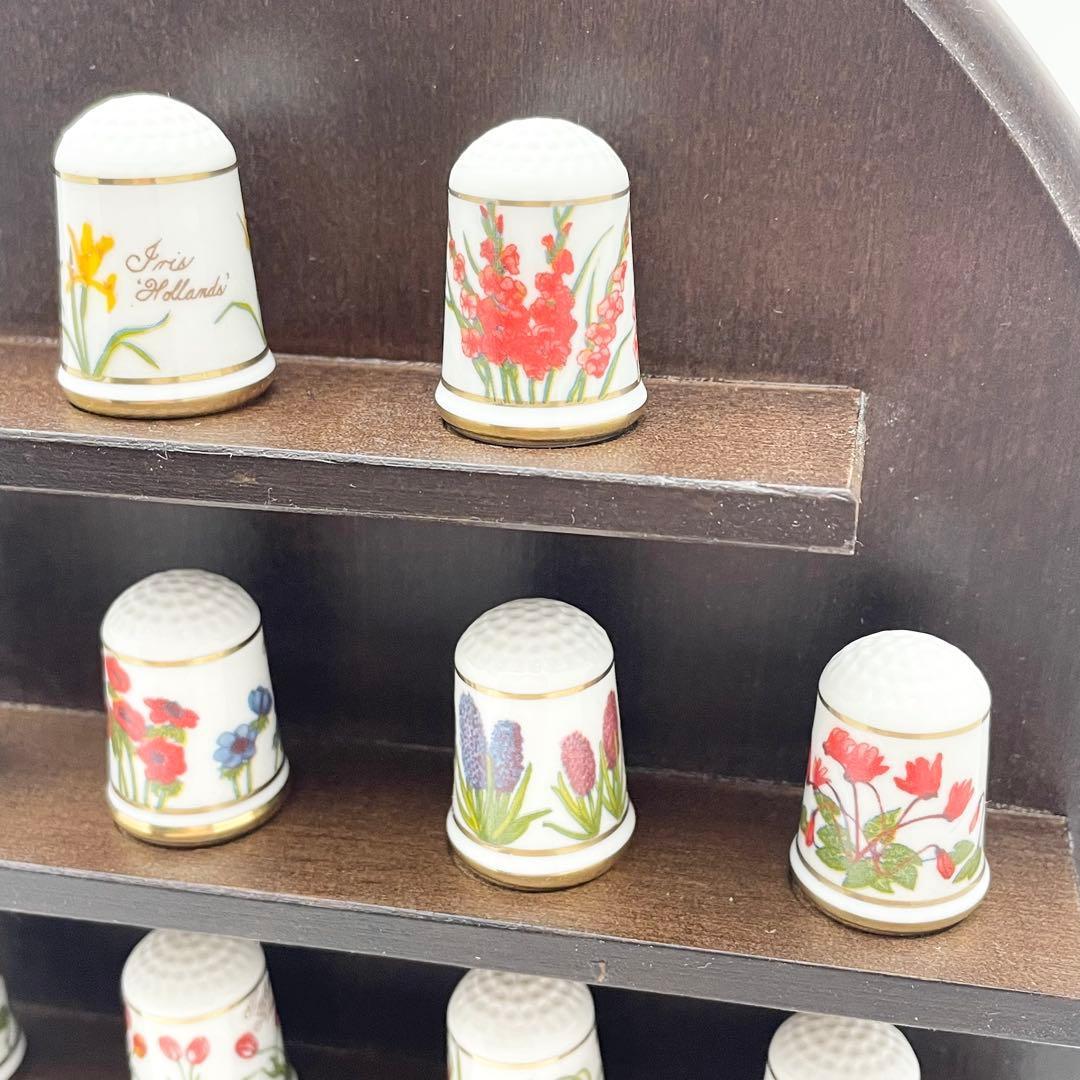 ♦️セール【美品/12個】シンブル オランダの花 フランクリン・ポーセリン