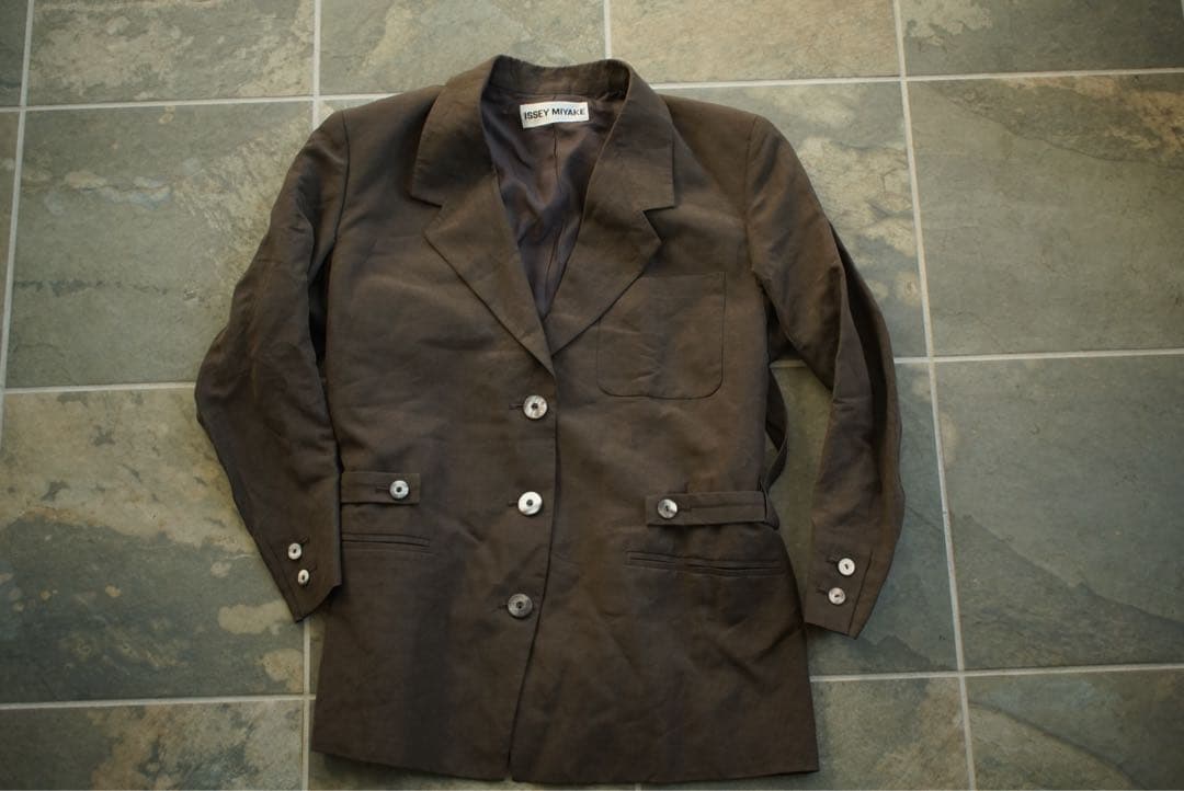 92ss イッセイミヤケ シルク トライアングル リング ジャケット 90s