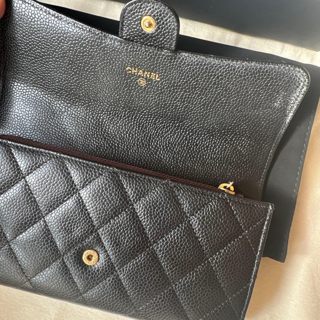 CHANEL 長財布 ブラック キルティング