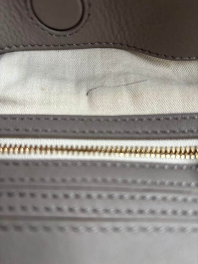 【中古】ヘレンカミンスキー　ラフィア　グレージュ　かごバッグ