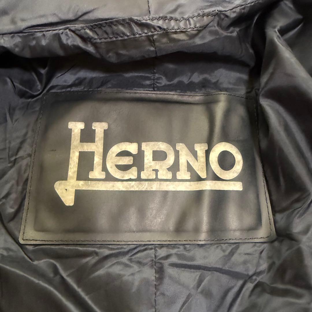 希少サイズ　美品　ヘルノ　ダウンベスト　ライトダウン　ジレ　ネイビー　44サイズ