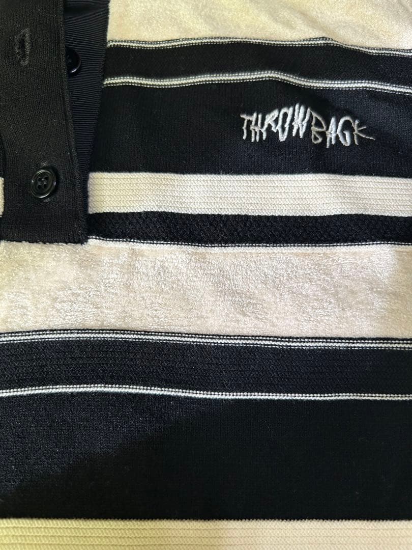 トップス MULTI BORDER LOGO KNIT POLO TOP