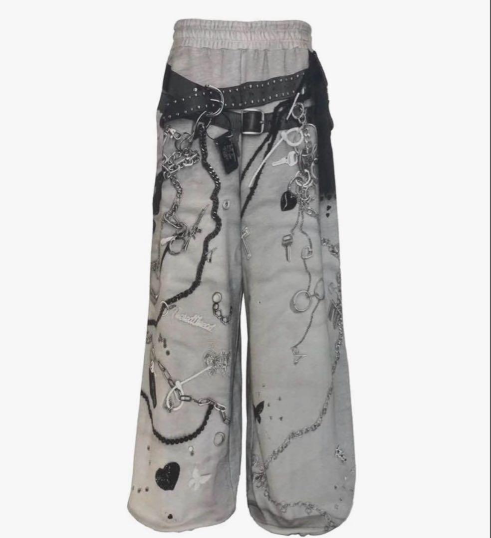 パンツ THEREDTHREAD S PRINT SWEAT2 TOYS gray