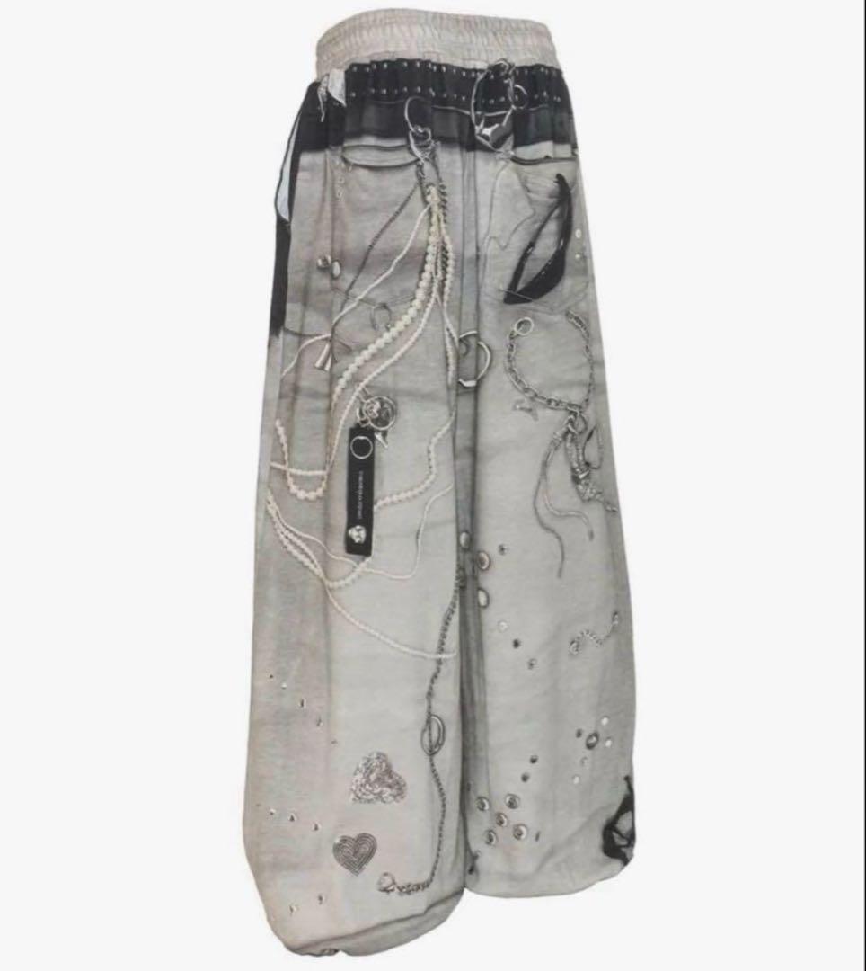 パンツ THEREDTHREAD S PRINT SWEAT2 TOYS gray