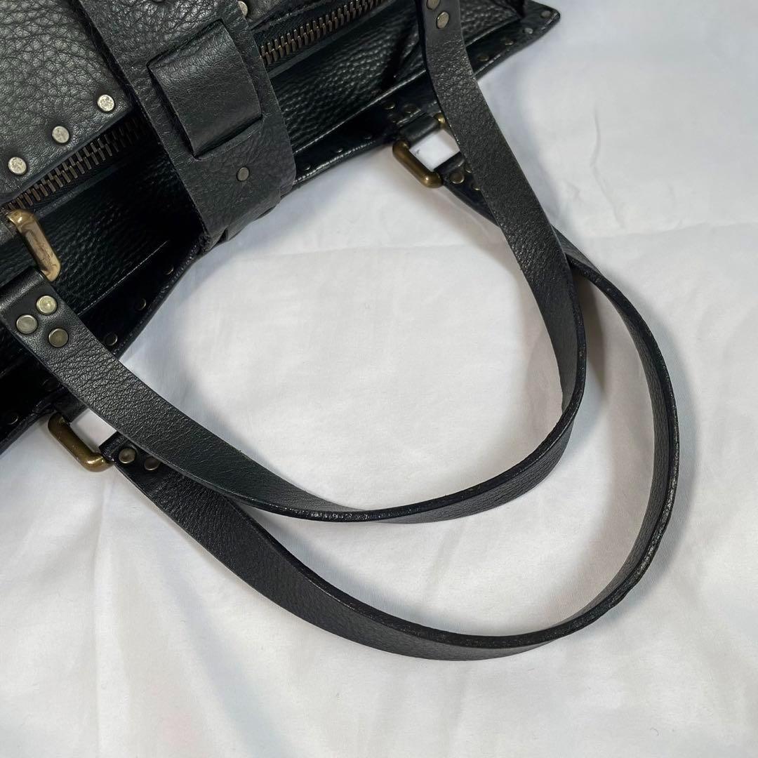 【美品】セリーヌ ハンドバッグ トートバッグ レザー スタッズ 肩掛け 黒
