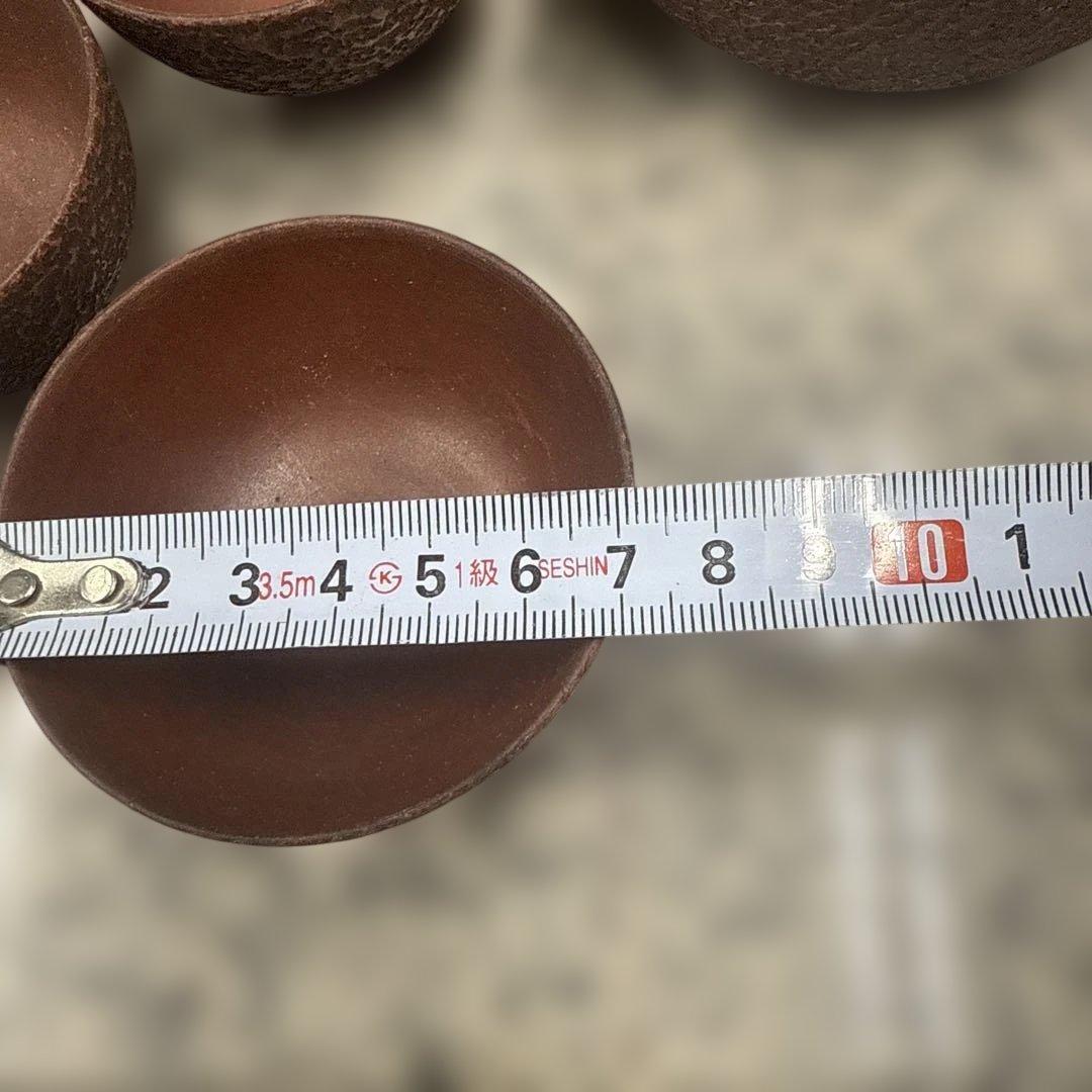 は*ま様 赤褐色 陶器製急須と茶碗セット 備前焼 骨董品 急須 昭和レトロ 小物