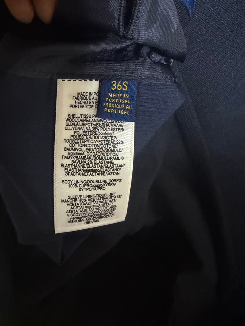 POLORALPH LAUREN ダブルブレスト ブレザー 紺 襟裏クレスト刺繍