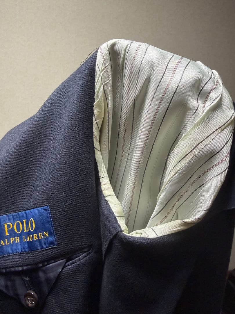 POLORALPH LAUREN ダブルブレスト ブレザー 紺 襟裏クレスト刺繍