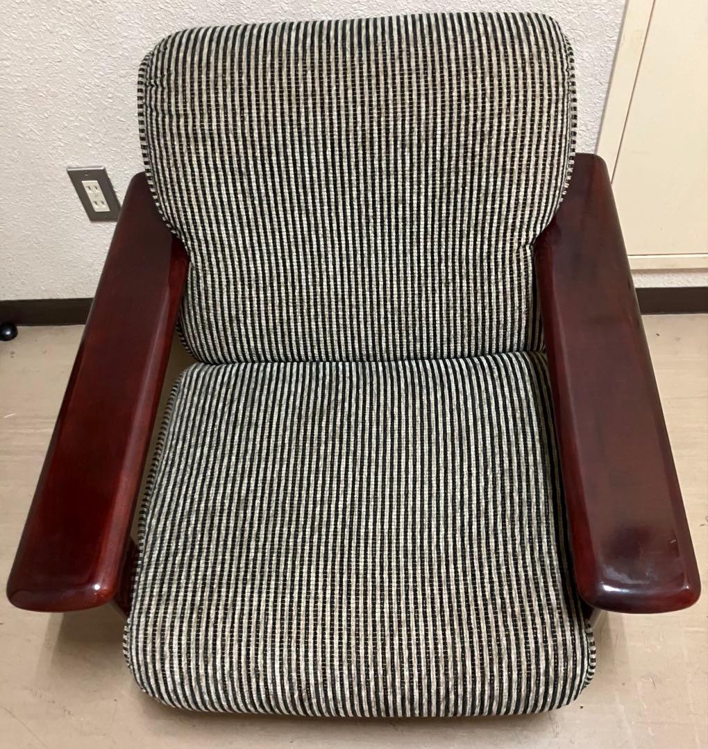 karimokuオールド カリモクファニチャー ストライプウッドアームシングル