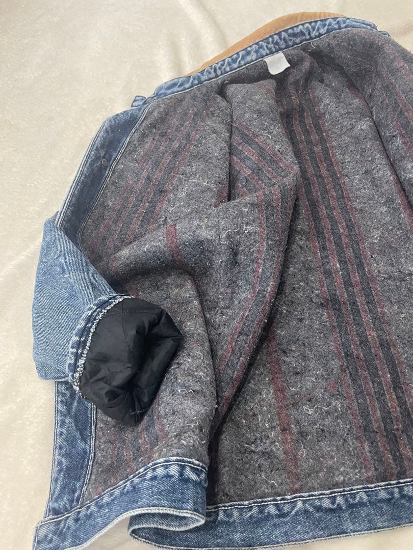 ポインター　襟コーデュロイ 裏地 ブランケット　デニム カバーオール