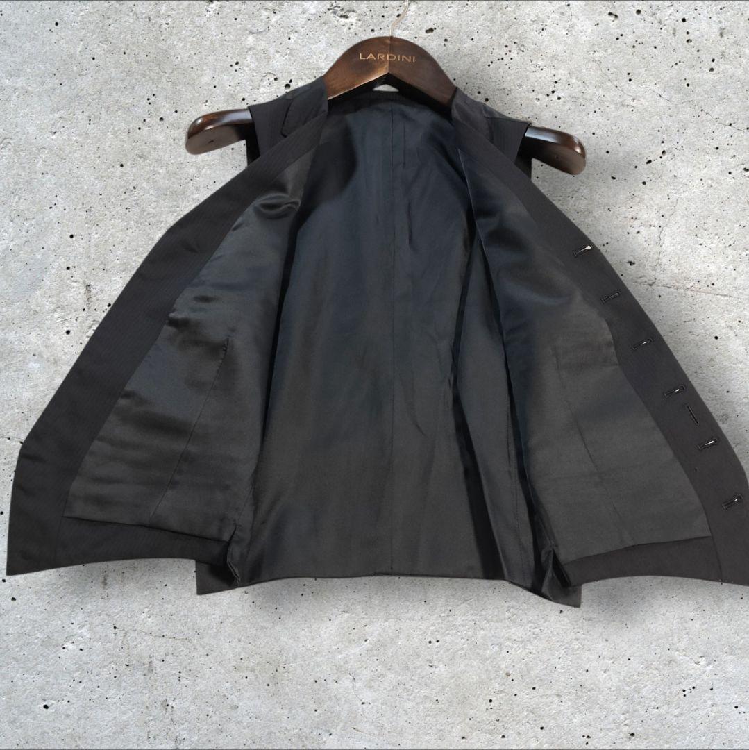 バーバリーブラックレーベル 3Pスーツ 黒 AB6 シャドーストライプ