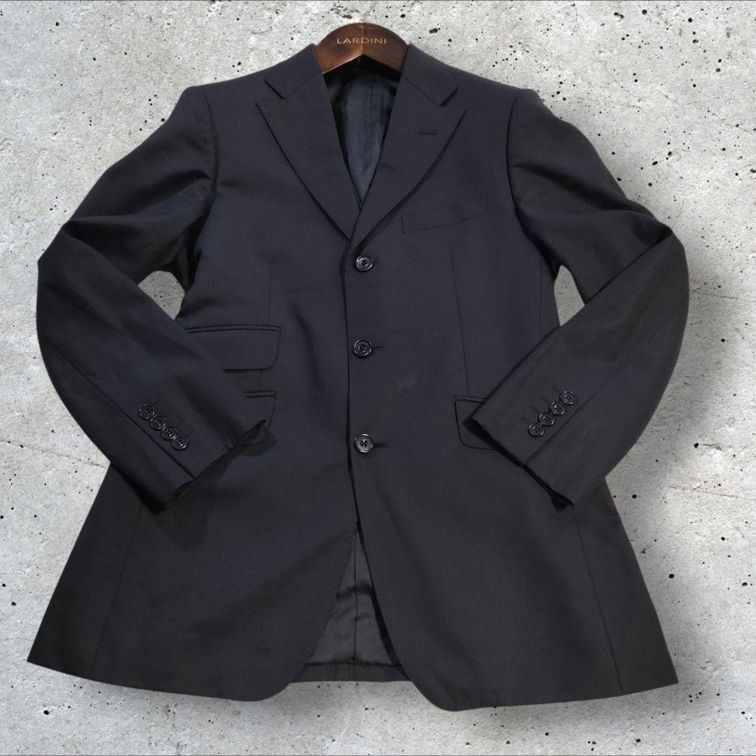 バーバリーブラックレーベル 3Pスーツ 黒 AB6 シャドーストライプ