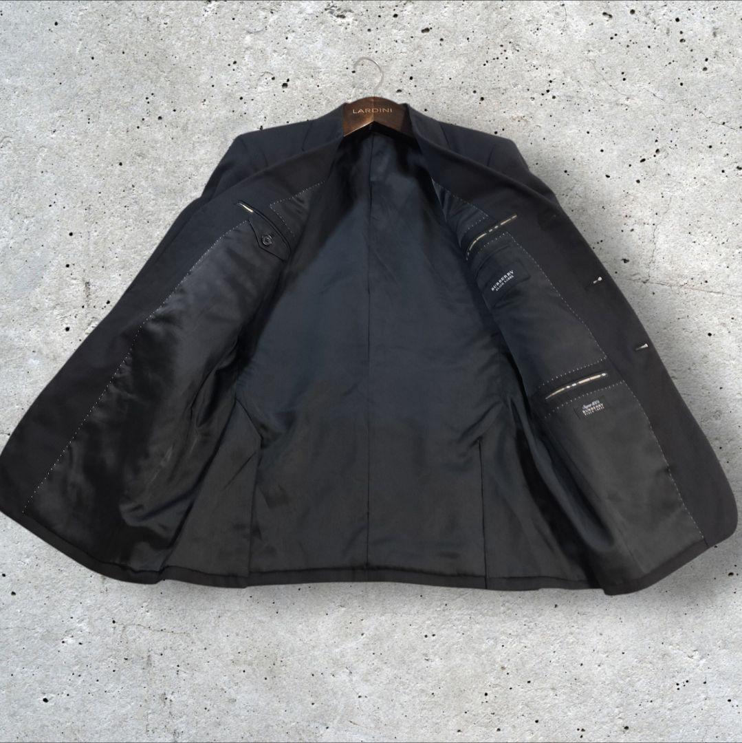 バーバリーブラックレーベル 3Pスーツ 黒 AB6 シャドーストライプ