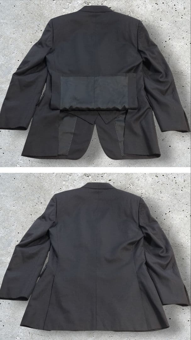 バーバリーブラックレーベル 3Pスーツ 黒 AB6 シャドーストライプ