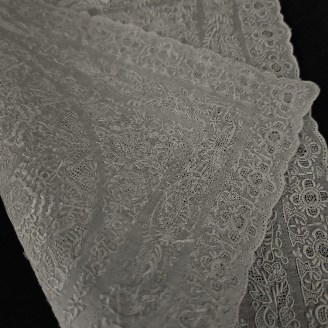 スワトウ ハンカチ 手刺繍 葡萄×蝶 R9