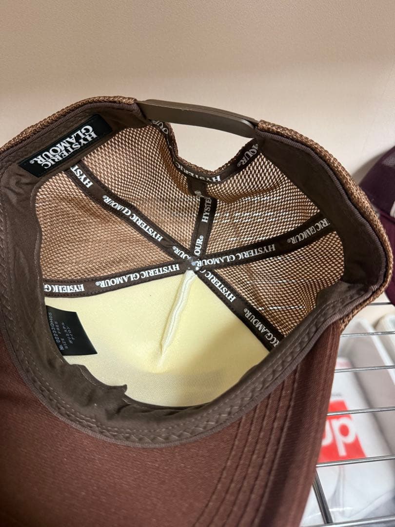 ヒステリックグラマー メッシュキャップ ブラウン