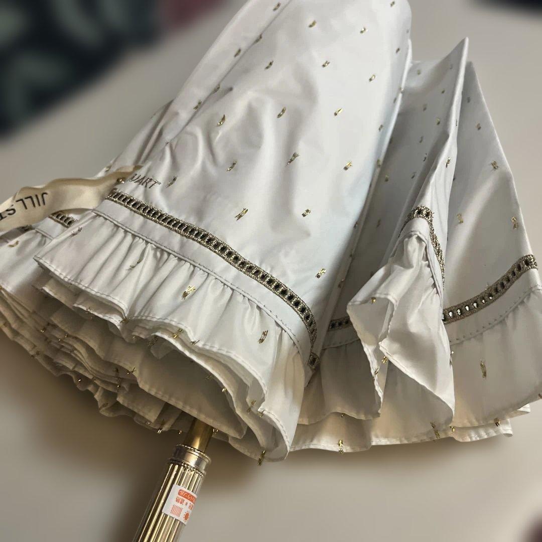 ジルスチュアート晴雨兼用傘 99% UVカット　キラキラ　フリル