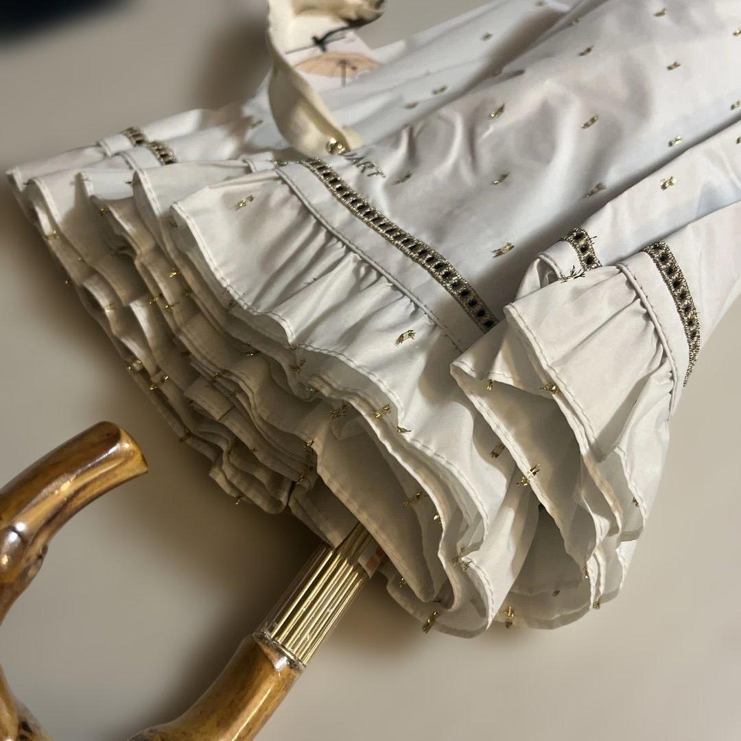 ジルスチュアート晴雨兼用傘 99% UVカット　キラキラ　フリル