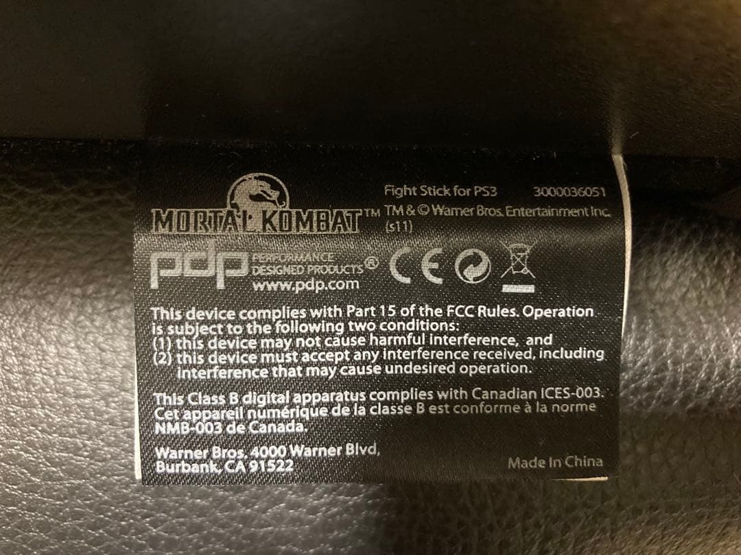 Mortal Kombat Fight Stick for PS3 美品