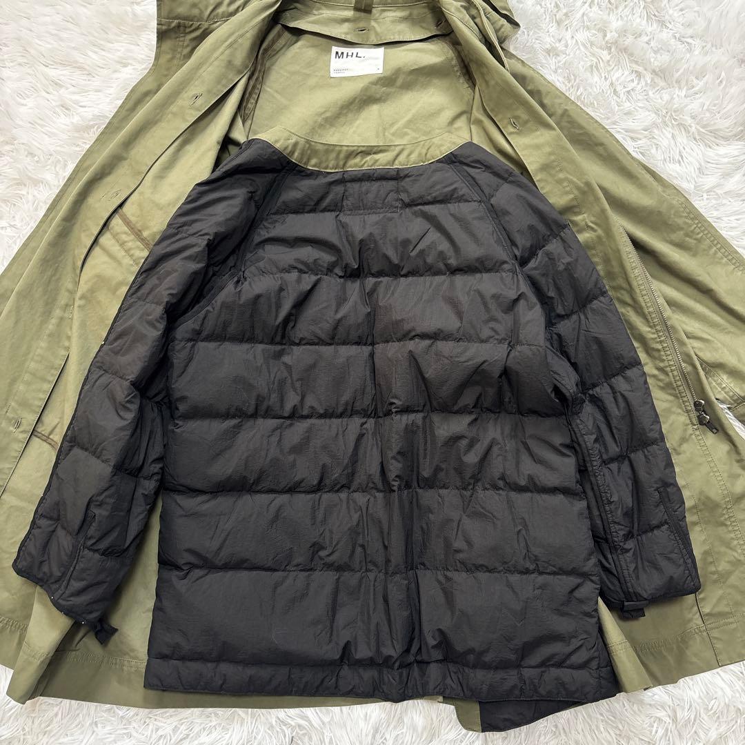 MHL.エムエイチエル ライナー付き モッズコート カーキ　L