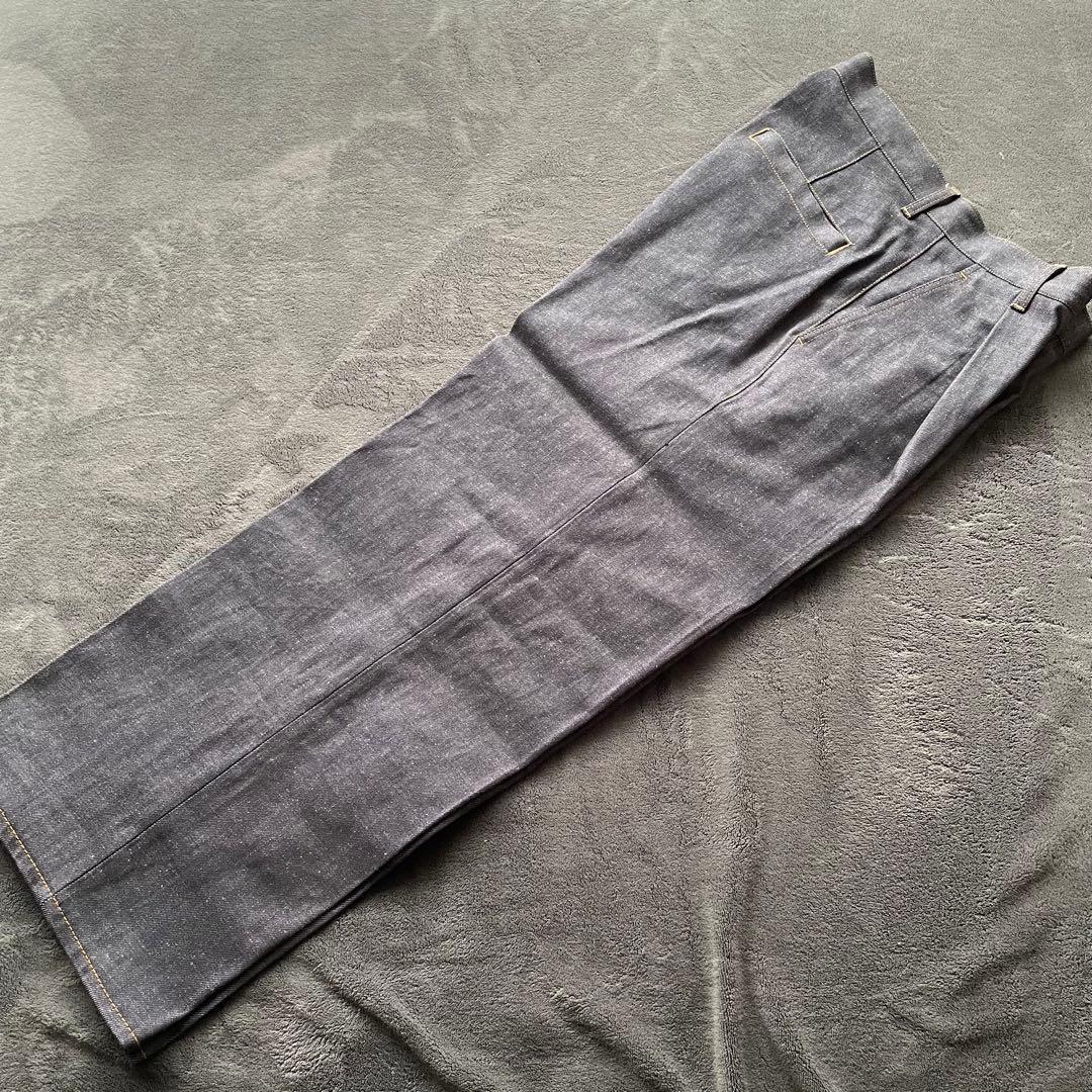 MONKEY TIME ワンプリーツ ストレート エイジレス デニム パンツ