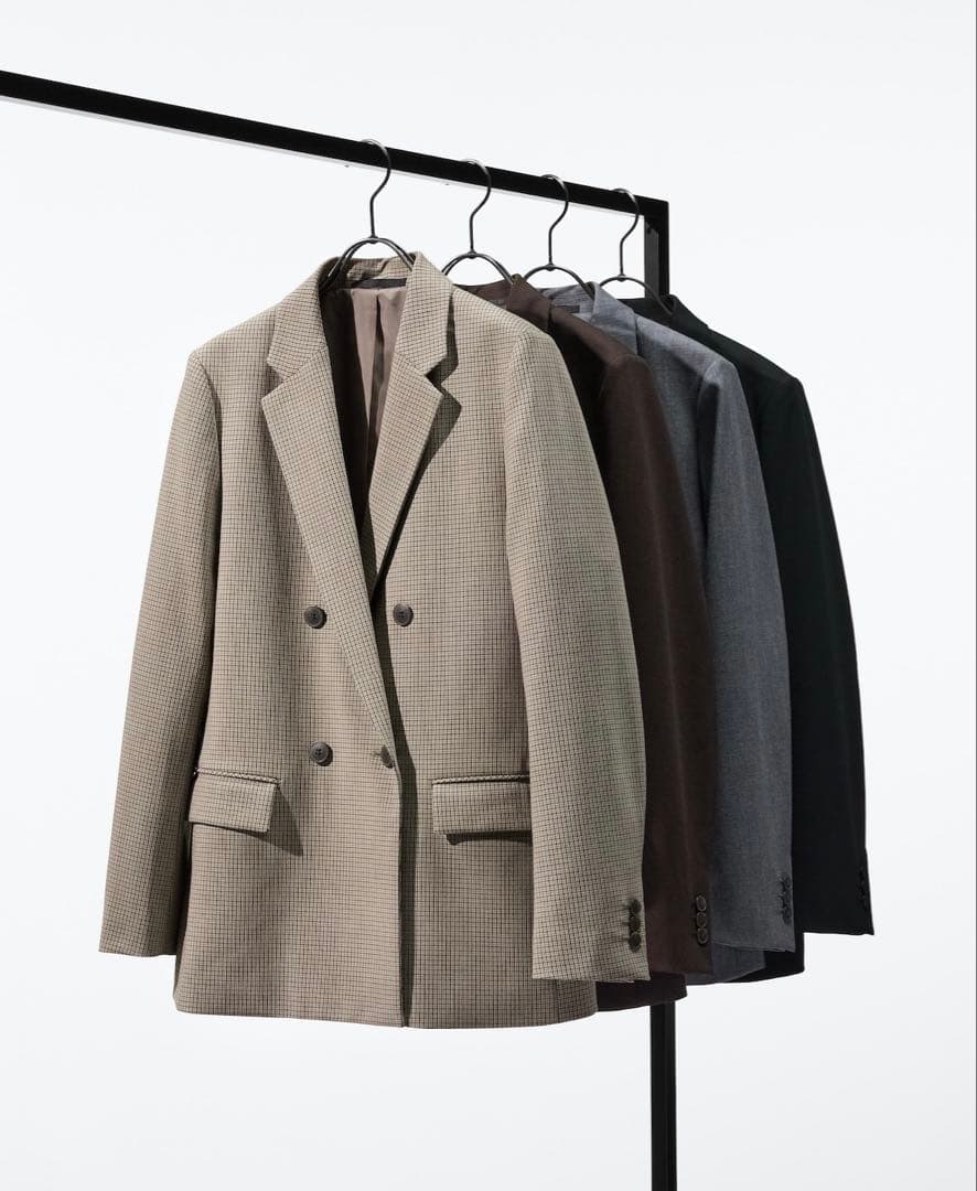 UNIQLO ダブルジャケット 35ブラウン S 新品タグ付