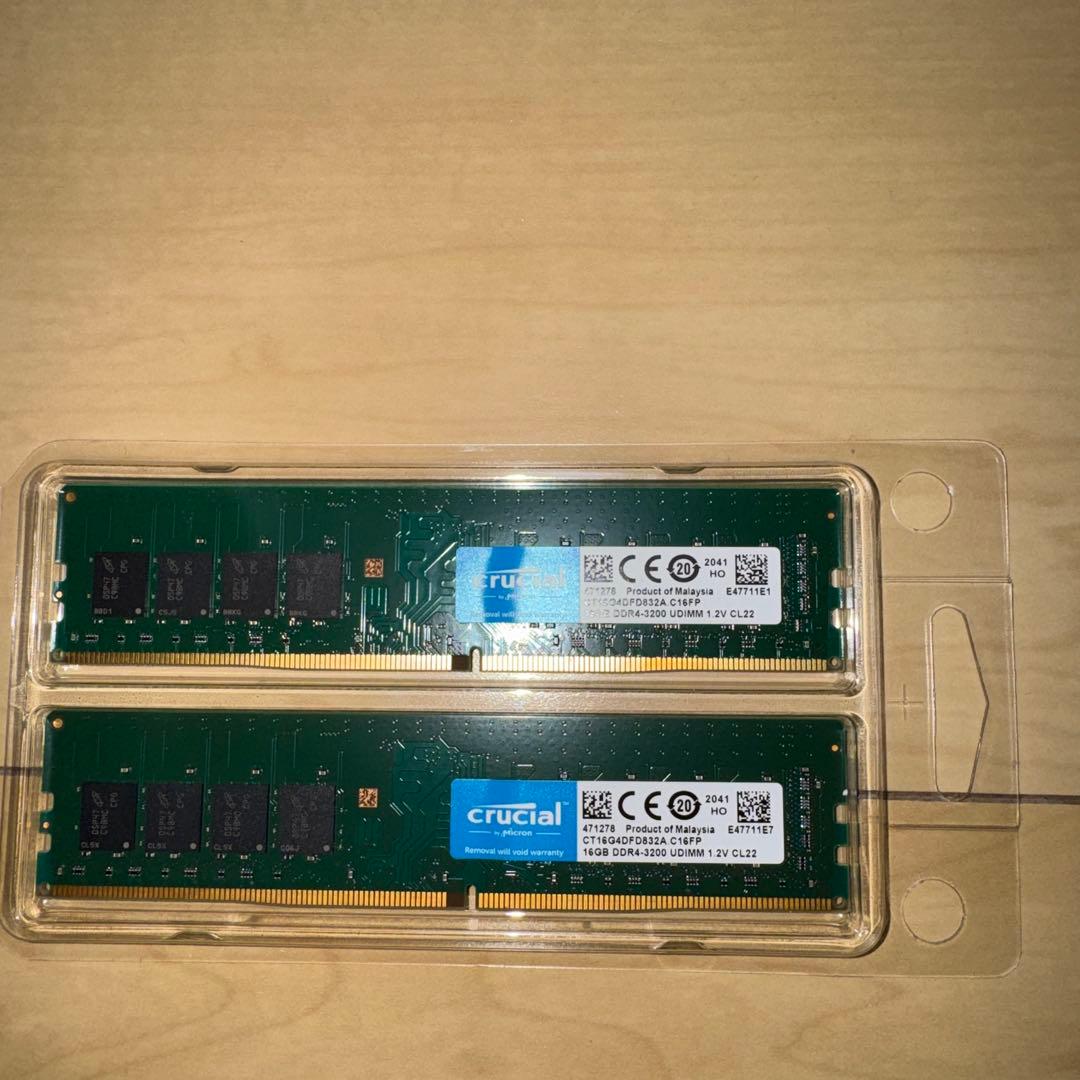 メモリー crucial DDR4-3200 16GB*2