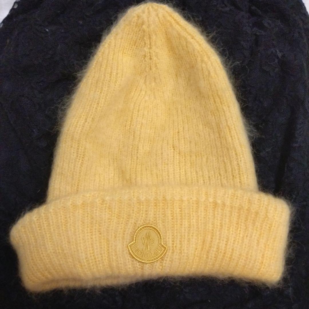今シーズンMONCLER イエロービーニー ニット帽　フリーサイズ