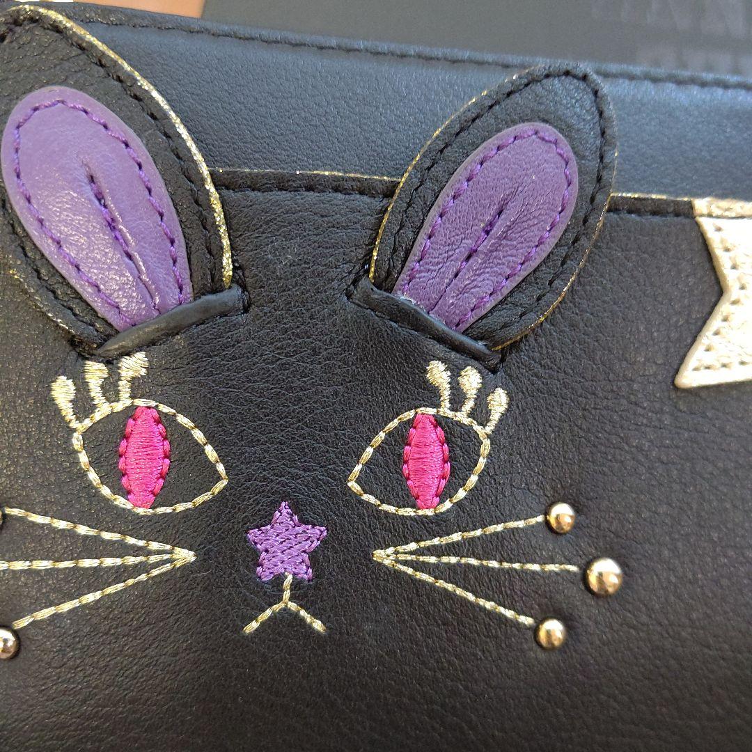 【新品】ANNA SUI うさぎ 財布 牛革・やぎ革 黒 箱付き