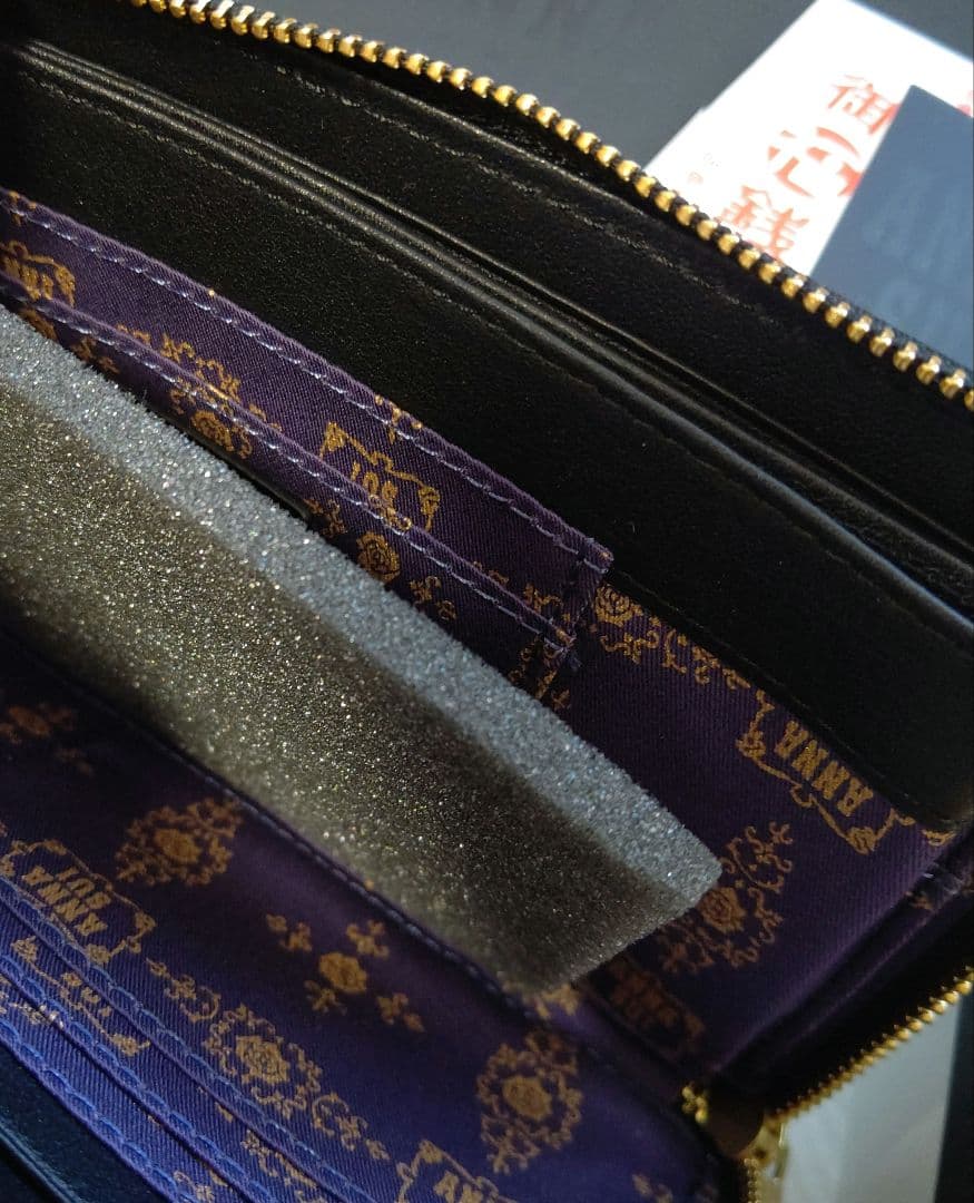 【新品】ANNA SUI うさぎ 財布 牛革・やぎ革 黒 箱付き