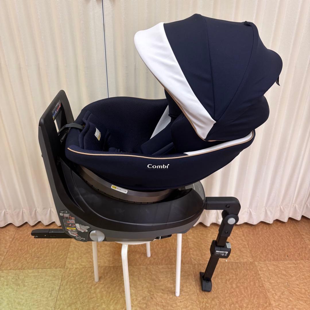 クリーニング済　☆美品☆　コンビ　クルムーヴ　ISOFIX　エッグショック　紺