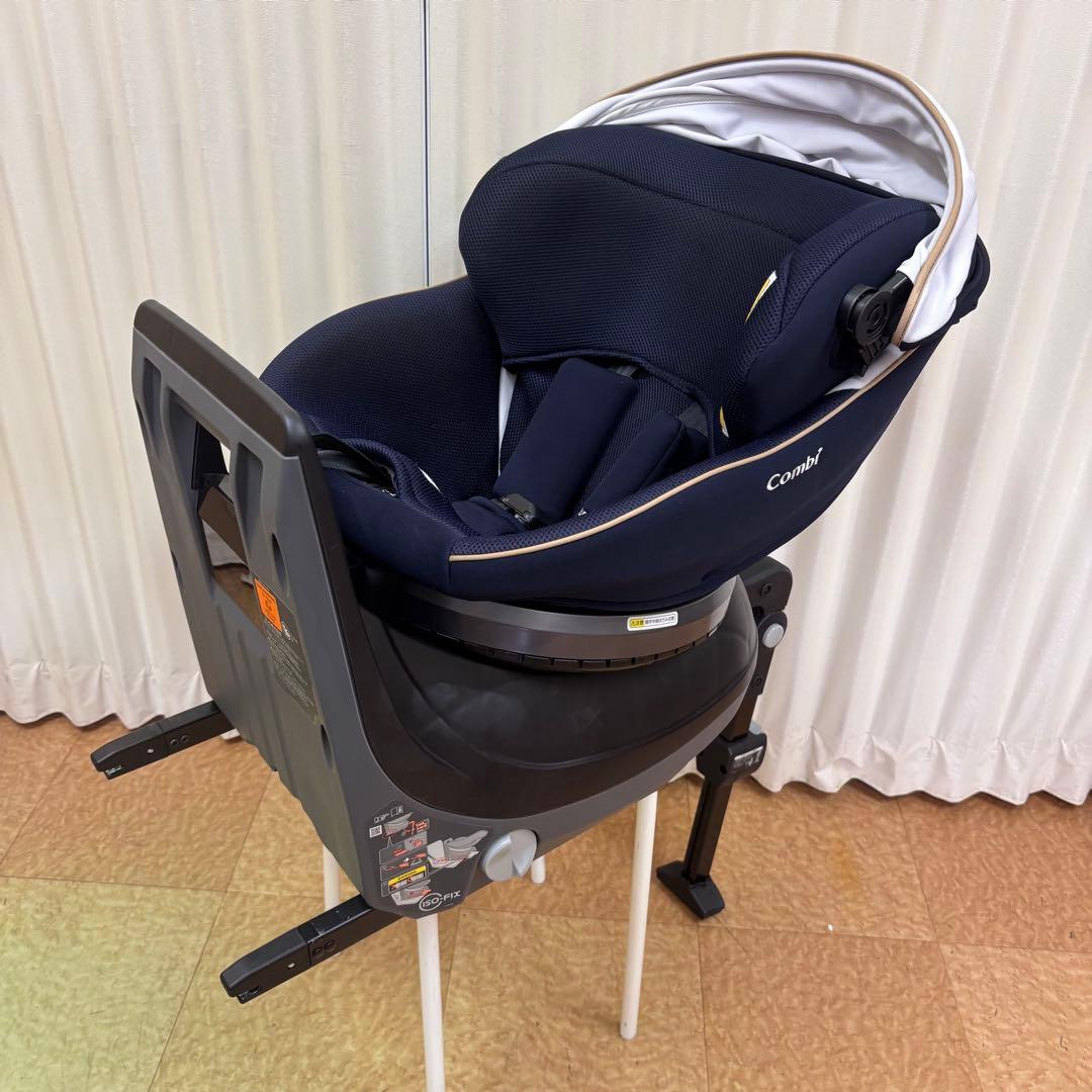 クリーニング済　☆美品☆　コンビ　クルムーヴ　ISOFIX　エッグショック　紺