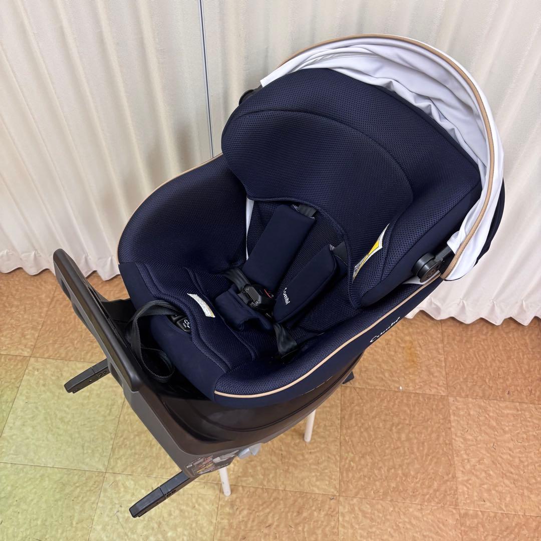 クリーニング済　☆美品☆　コンビ　クルムーヴ　ISOFIX　エッグショック　紺