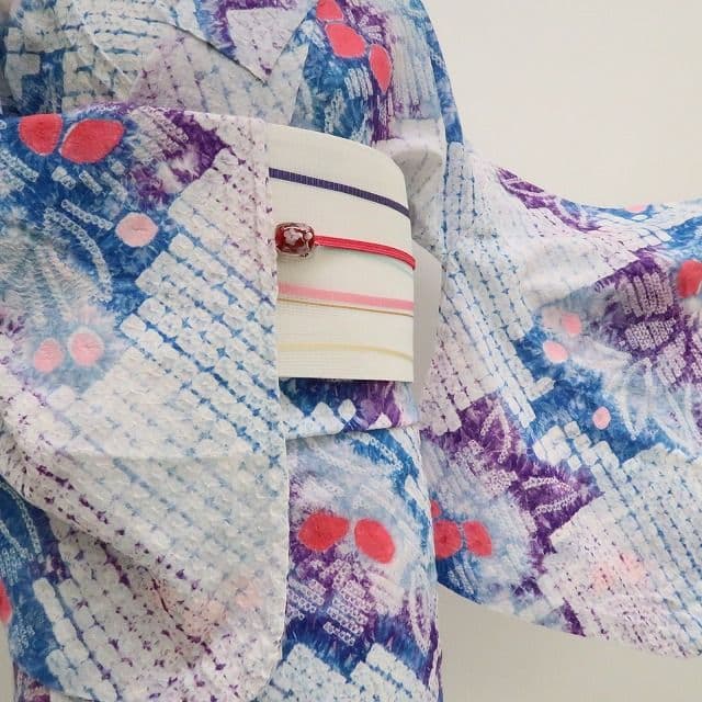 ｍ1951＊有松鳴海絞り 夏着物 綿 手縫い仕立て 高級浴衣