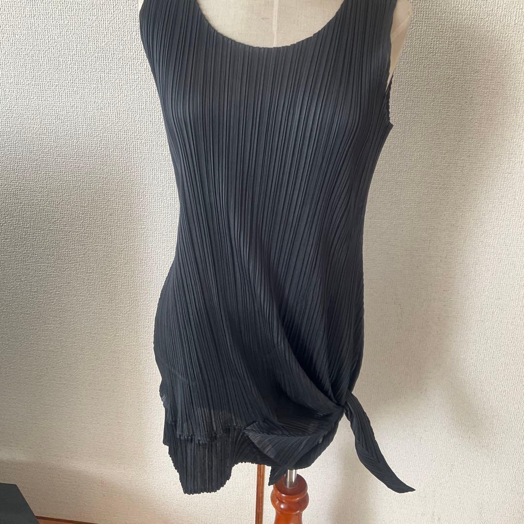 イッセイミヤケプリーツプリーズ黒 チュニックアシメントリー