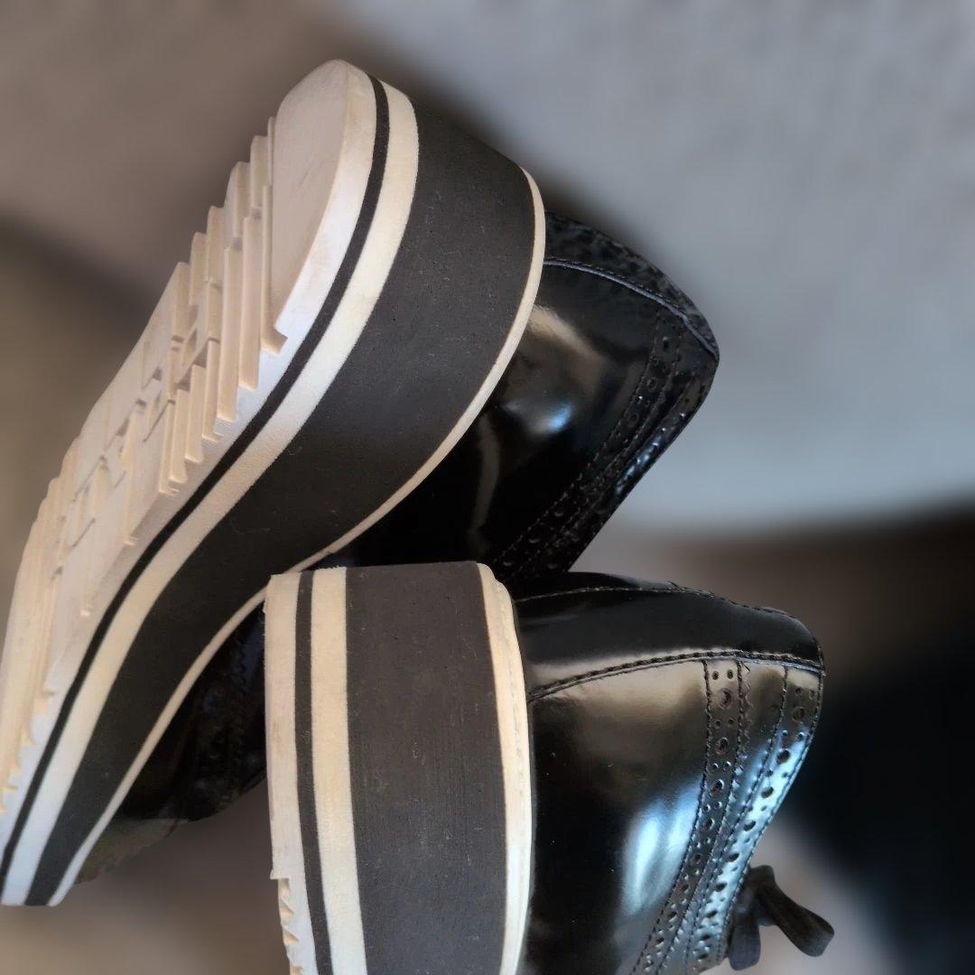 PRADA ブラック レースアップシューズ 厚底 レディース