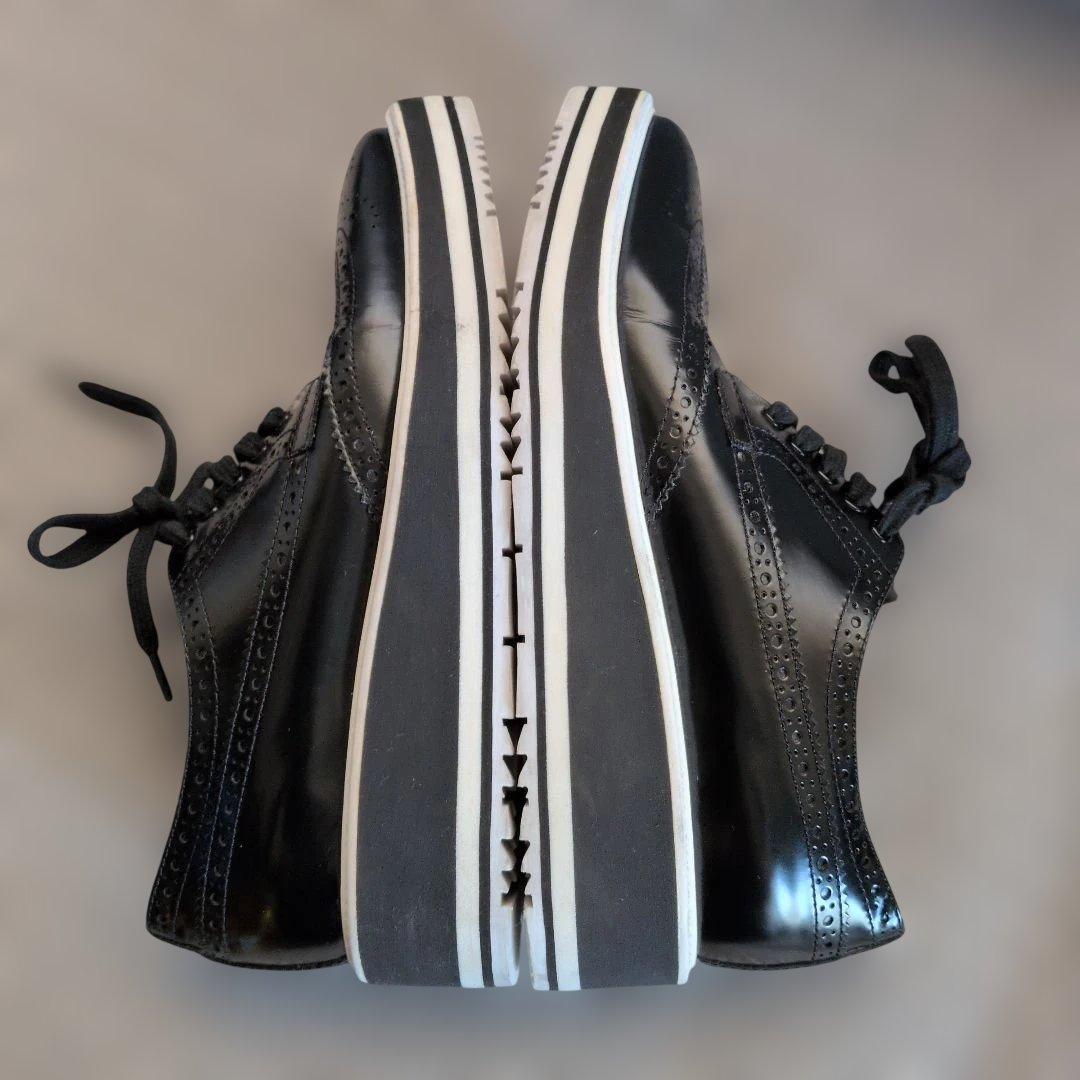 PRADA ブラック レースアップシューズ 厚底 レディース