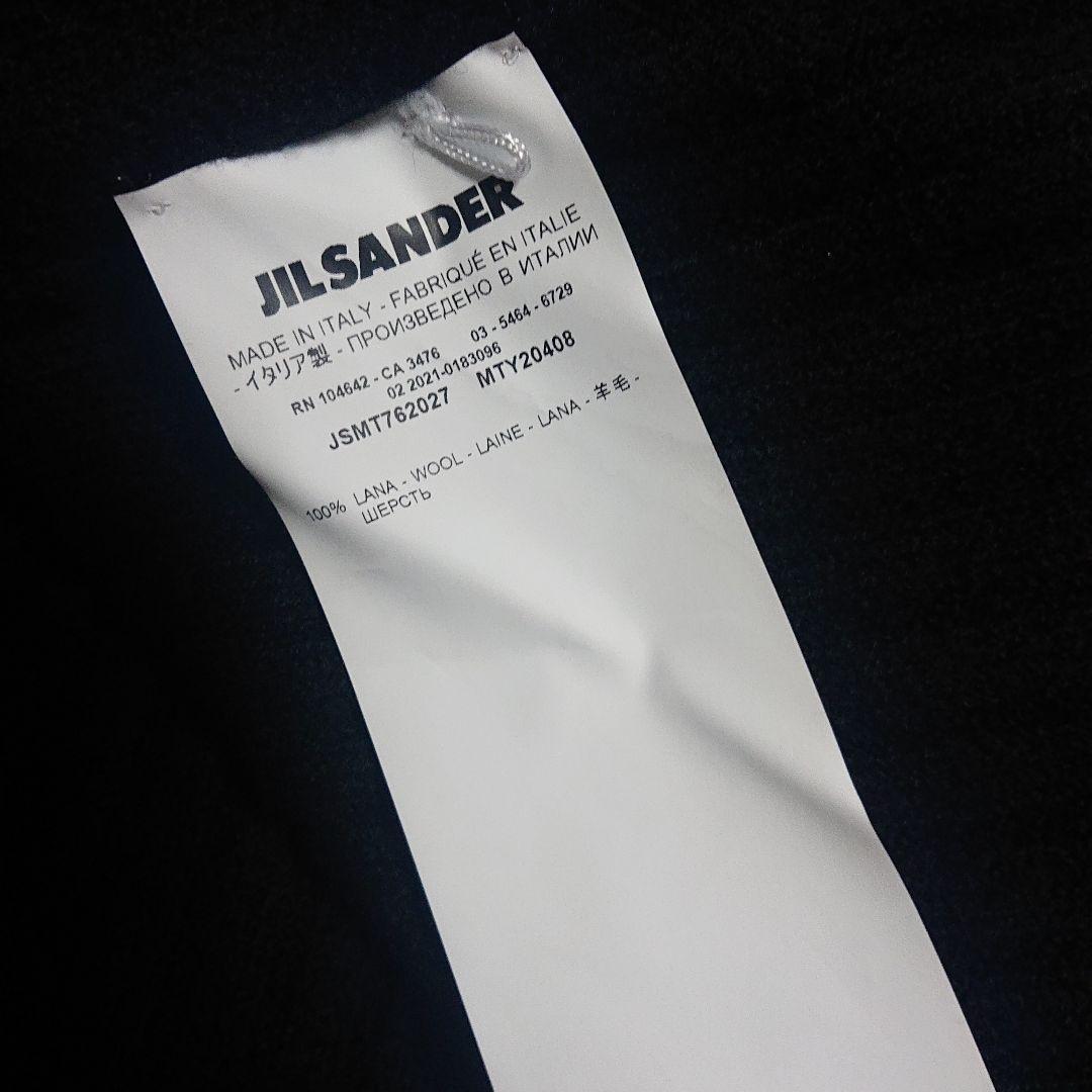 JIL SANDER ブラックリブ編みストール
