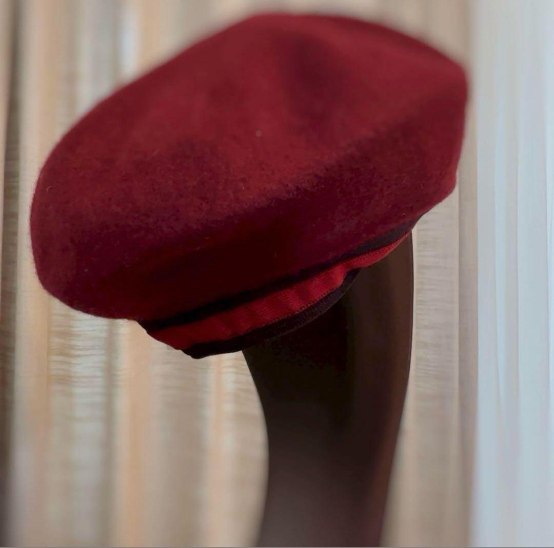 ラスト！日本製ヴィヴィアンウエストウッド　オーブ刺繍　ベレー帽　ワインレッド