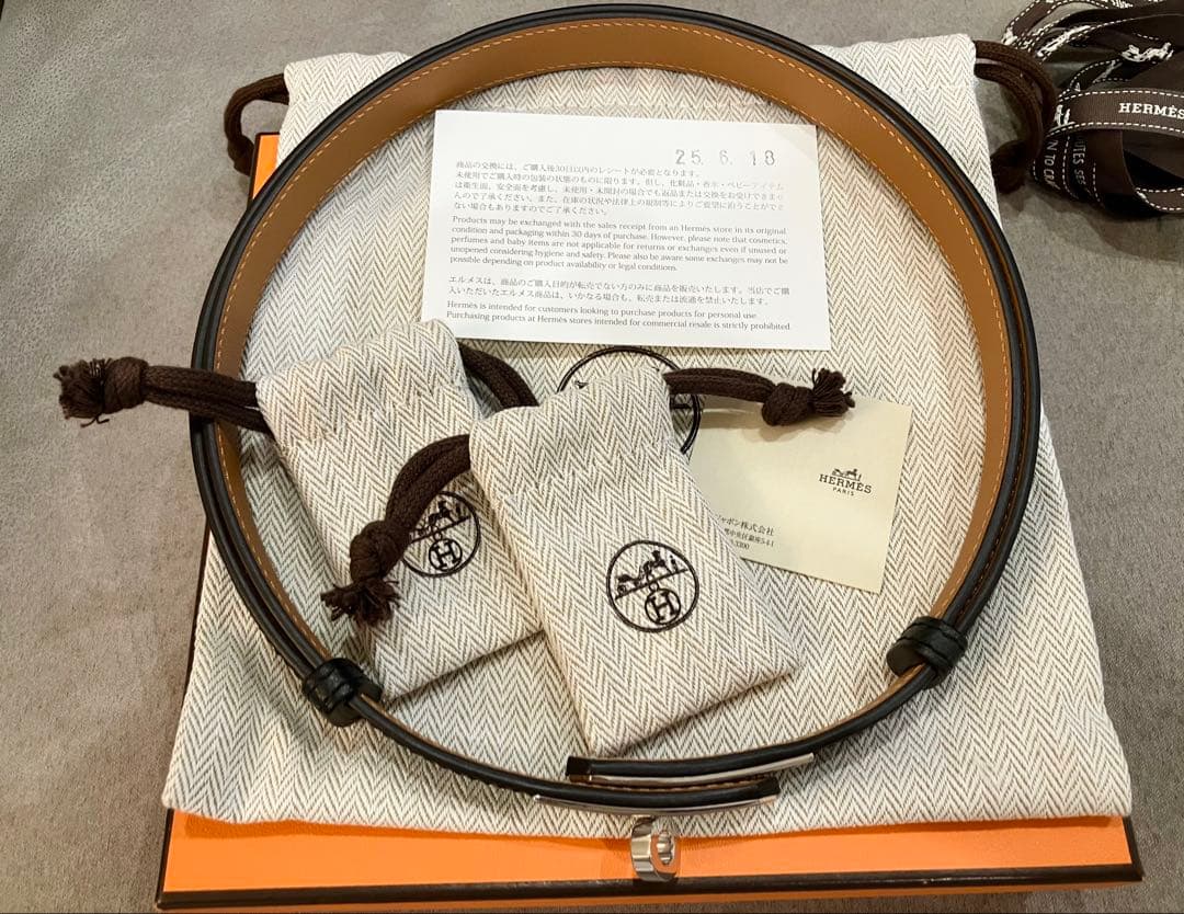 HERMES エルメス 2025年 K刻印ケリーベルト 18 ブラック シルバー