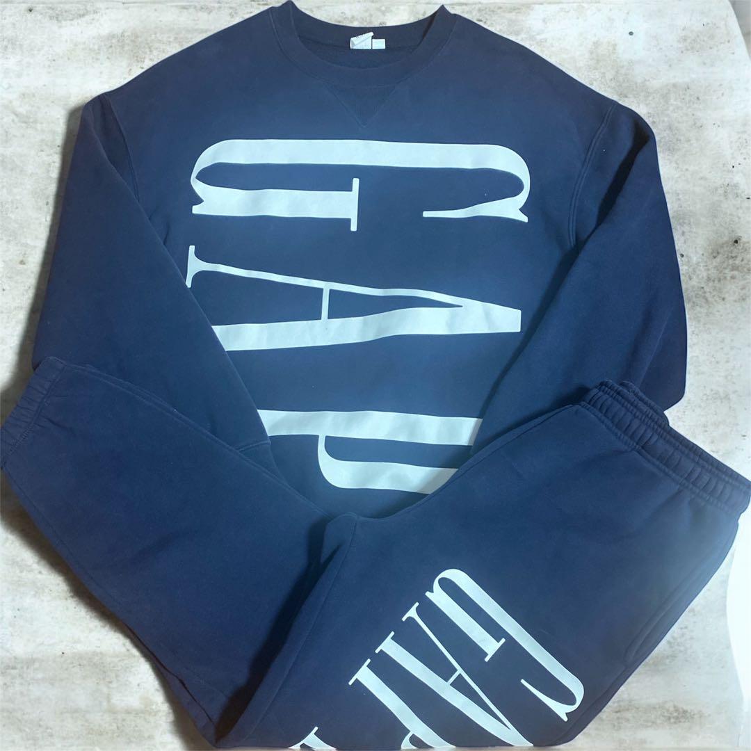 GAP ネイビー ロゴ スウェットセットアップ　M