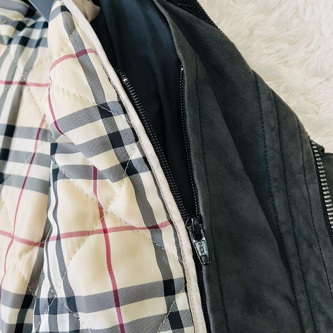 バーバリーロンドン ステンカラーコート ダウンライナー メガチェック 黒 L