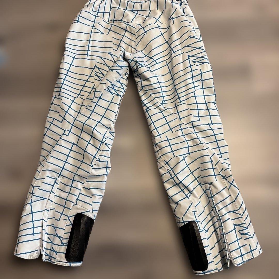 MIZUNOスキーウェア ホワイト/ブルー 格子模様　Mサイズ