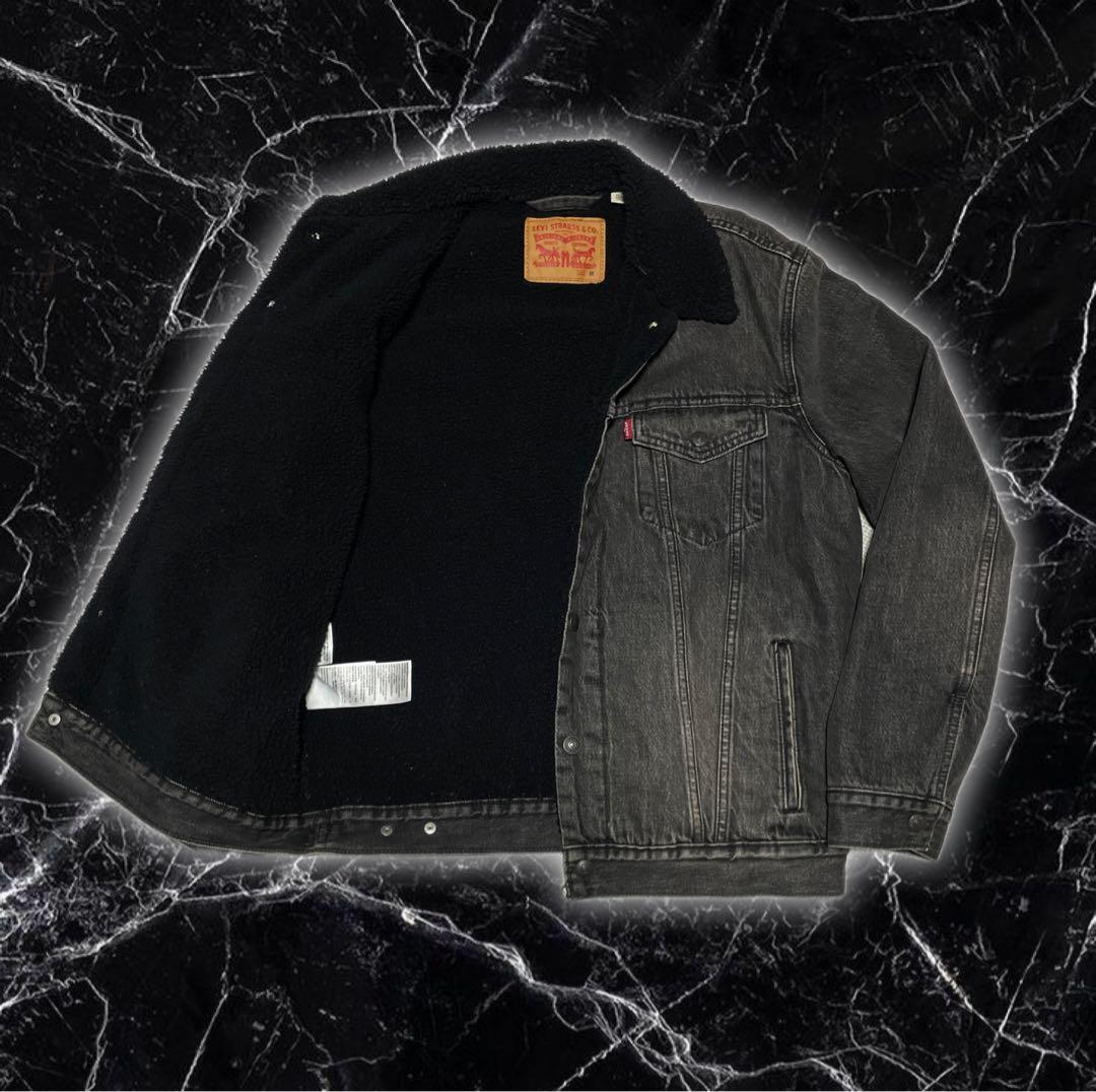 美品 Levi's リーバイス デニムジャケット ボアジャケット 黒 ブラック