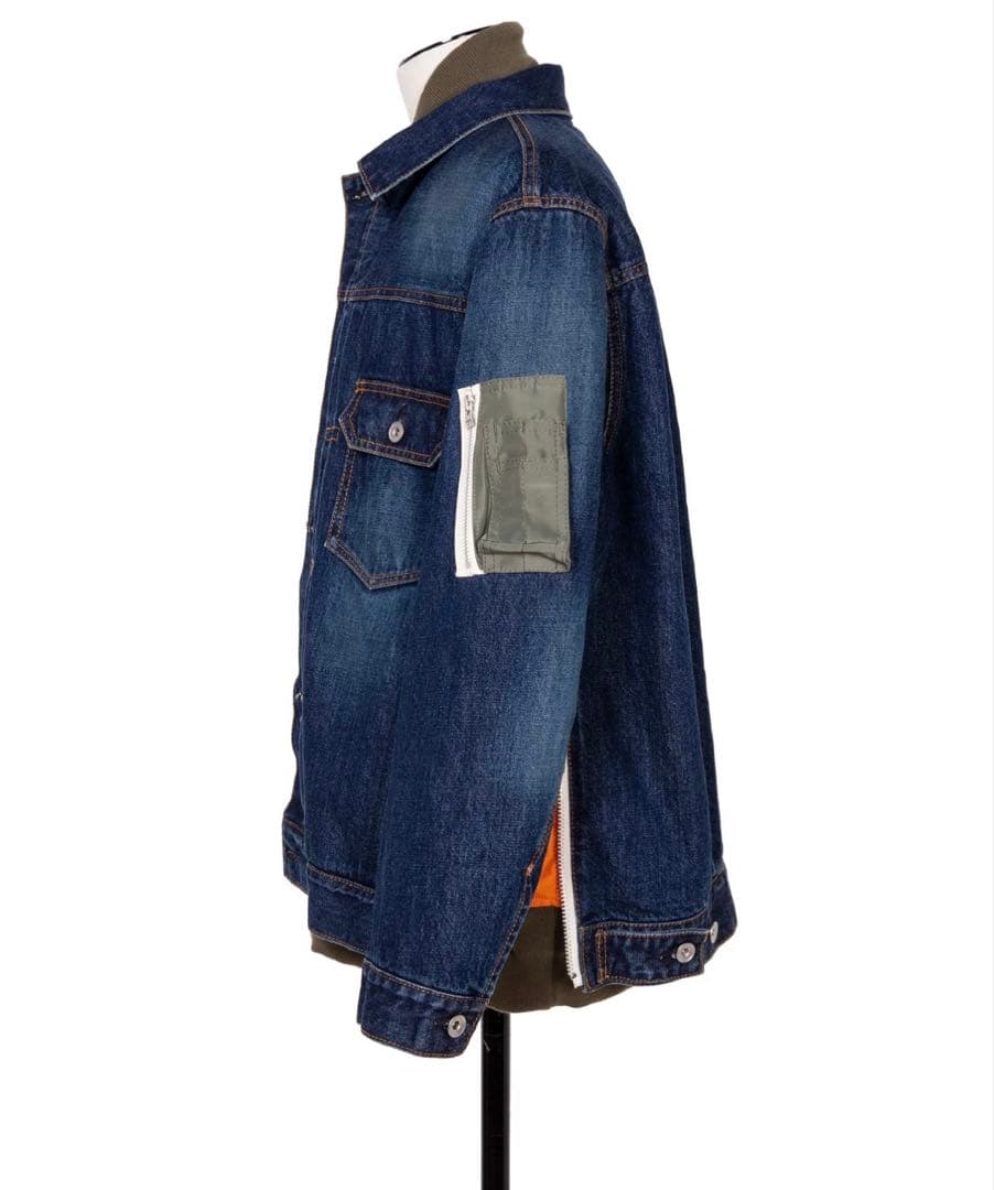 Sacai Denim × Nylon Twill Jacketブルー サイズ1