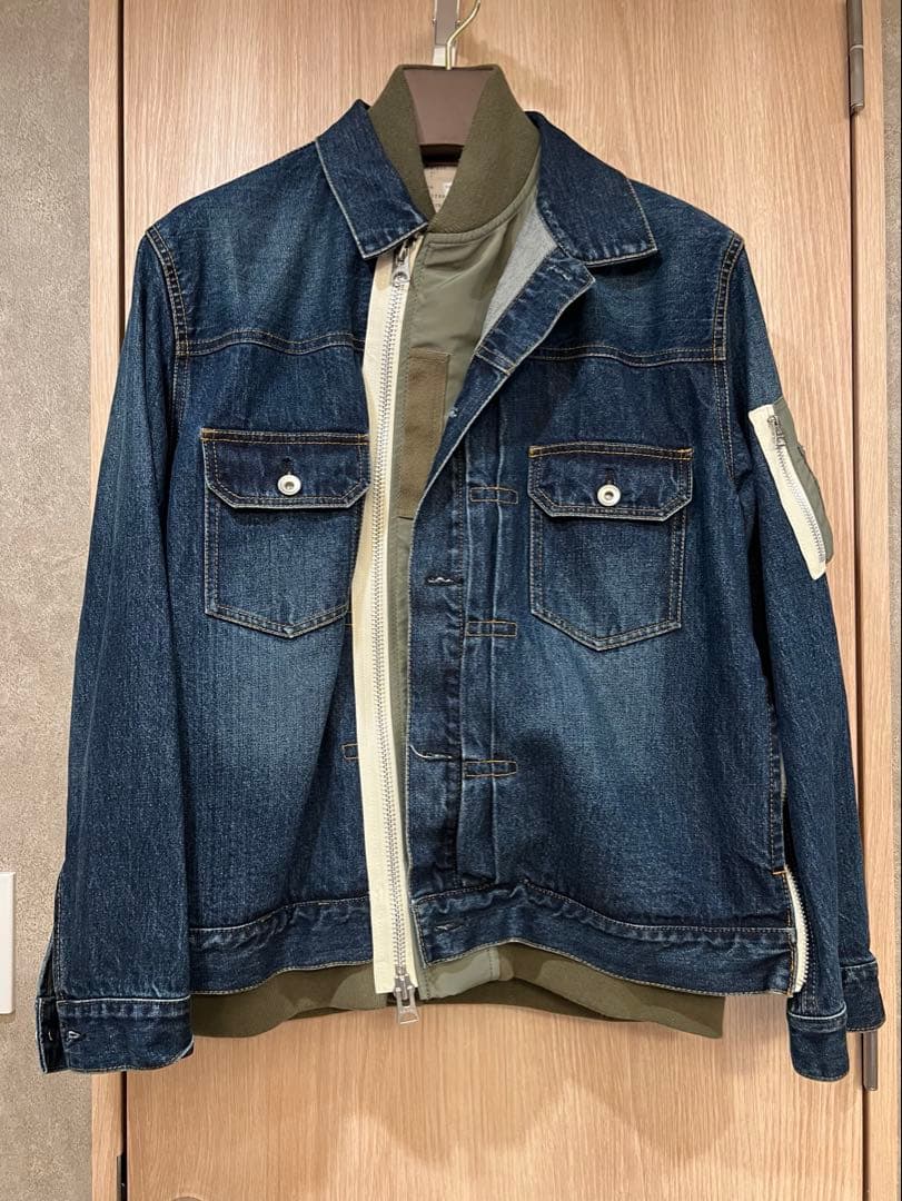 Sacai Denim × Nylon Twill Jacketブルー サイズ1