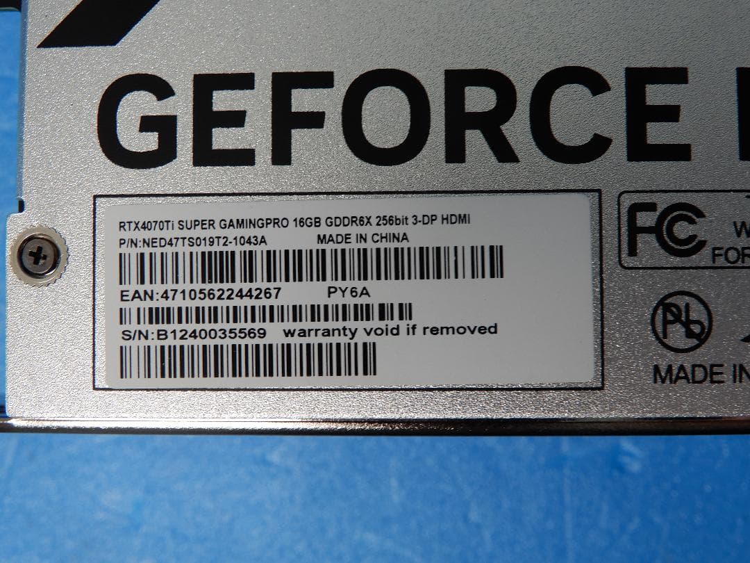 グラフィックボード・グラボ・ビデオカード PALIT RTX4070Ti SUPER 16GB GamingPro