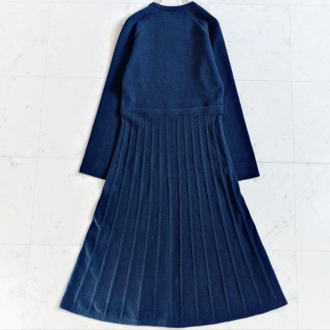 美品✨​シクラス CYCLAS 日本製 上質ウールプリーツ ニットワンピース